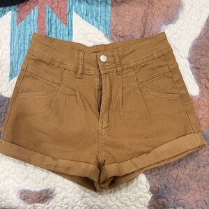 SHEIN High Waist Brown Shorts